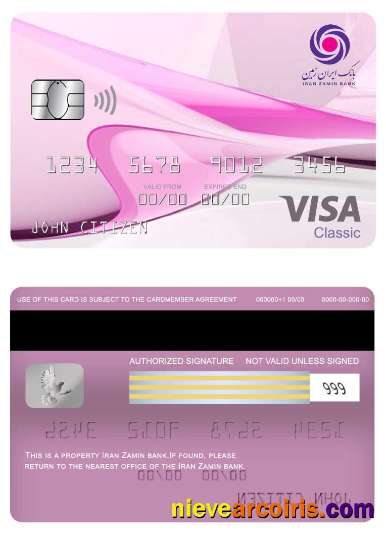 Iran Zamin Bank visa classic card